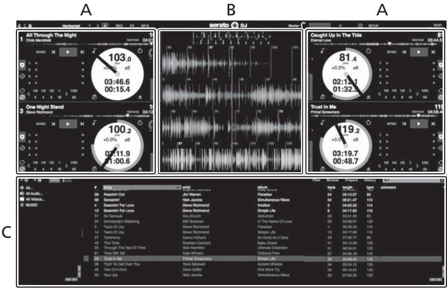 PIONEER DDJ-SZ - Schermata del computer quando un brano viene caricato in Serato DJ - 1