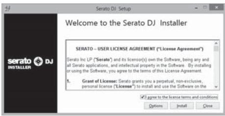 PIONEER DDJ-SZ - BhimataIbHO npOHTe ycNObra IInueH3nOHnHO corlaaHeHry, n ecIn BBcORJaChbl, To BbI6epnte [I agree to the license terms and conditions], 3atem ueJKNHTe no [Install]. - 1