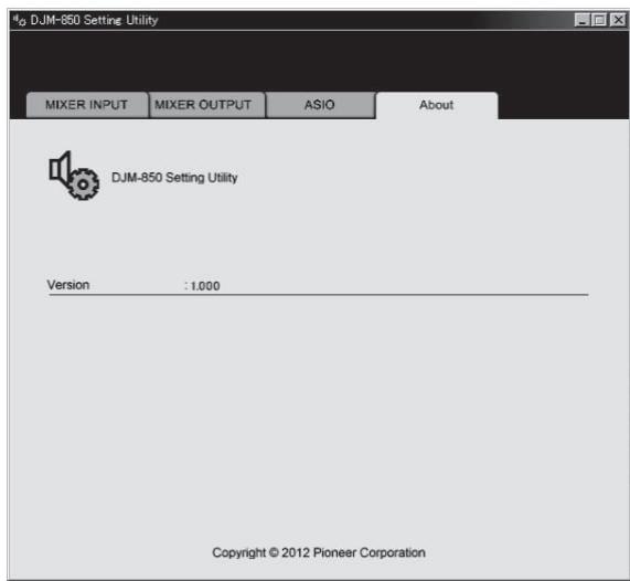 PIONEER DJM-850-K - Click the [About] tab. - 1