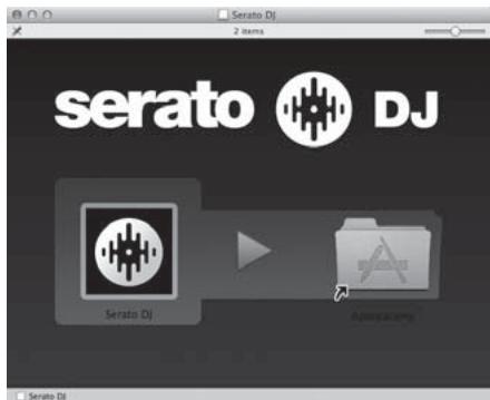 PIONEER DJM-900SRT - Si l'écran suivant apparaît, tirez et déposez l'icône [Serato DJ] dans l'icône de dossier [Applications]. - 1