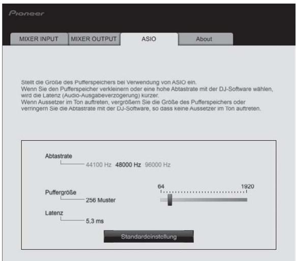 PIONEER DJM-900SRT - Einstellen der Puffergröße (bei Verwendung von Windows ASIO) - 1