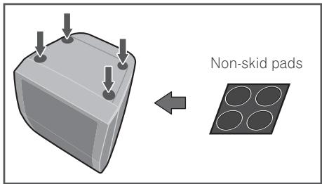 PIONEER MCS-FS131 - Attach the non-skid pads to the base of each speaker. - 1