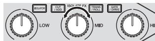 PIONEER RMX-1000-W - Drehen Sie den Regler [LOW], [MID] oder [HI]. - 1