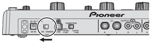 PIONEER RMX-1000-W - Schieber den Sie den Schalter [ON, STANDBY] an der Rückseite dieser Einheit in Stellung [ON]. - 1