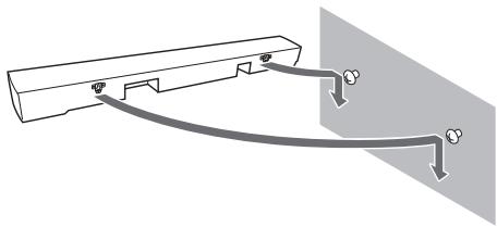 PIONEER SBX-300 - Appendere l'unità alle viti utilizzando i fori degli attacchi a parete presenti sulla parte posteriore dell'unità. - 1