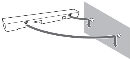 PIONEER SBX-300 - Hangen Sie das Gerät an den Lächern der Wandhalterung an der Geräterückseite an die Schrauben. - 1