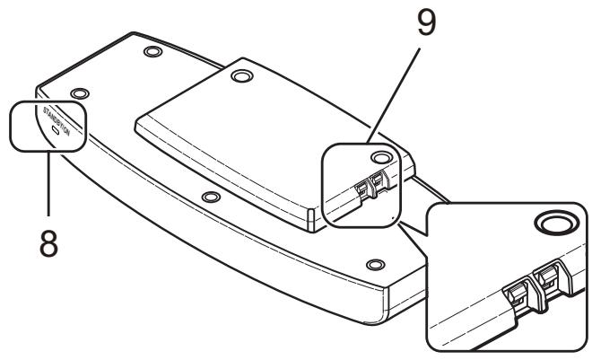 Technical diagram of a mechanical device with labeled parts and internal components