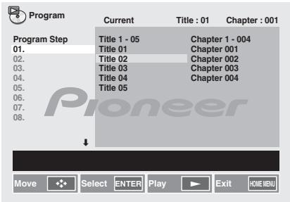 PIONEER X-HM31V-K - Utilice /  /  / para seleccionar el titulo, capitulo, pista o archivo; afterwards, pulse ENTER. - 1