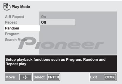 PIONEER X-HM31V-K - Gebruik / om Random Off te selecteren. - 1