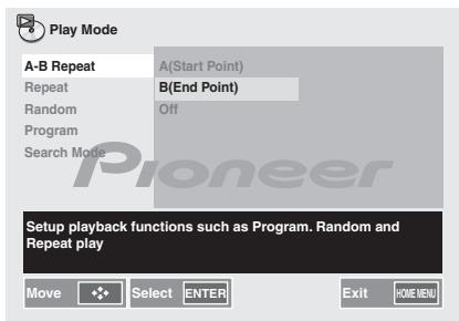 PIONEER X-HM31V-K - Gebruik / om de B(End Point) te selecteren. - 1