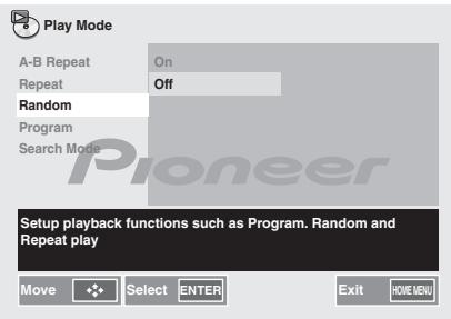 PIONEER X-HM31V-K - Utilizzare / per selezionare Random Off. - 1