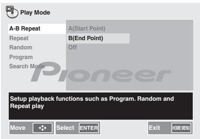 PIONEER X-HM31V-K - Use / to select the B(End Point). - 1