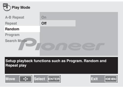 PIONEER X-HM31V-K - Utilice / para seleccionar Random Off. - 1