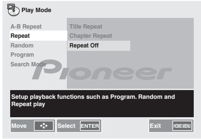 PIONEER X-HM31V-K - Gebruik / om Repeat Off te selecteren. - 1