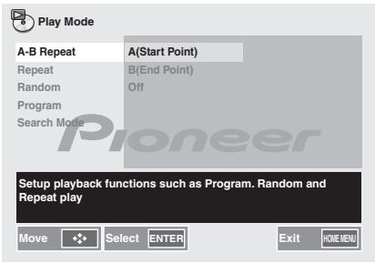 PIONEER X-HM31V-K - Use / to select the A(Start Point). - 1