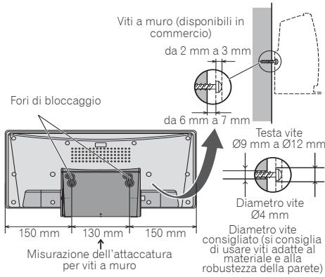 PIONEER X-SMC00-W - Serrare le viti a muro alla parete, inserendo viti della misura dell'attacatura specificate a parte (130 mm). - 1