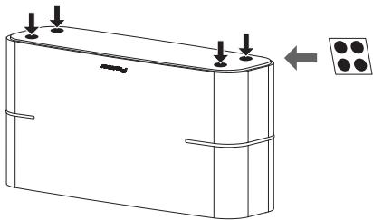 PIONEER XW-BTS3-K - Colocacion de las patas de goma - 1