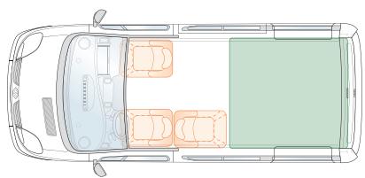 RENAULT TRAFIC GENERATION - Configurations lit et extension de lit déployé - 1