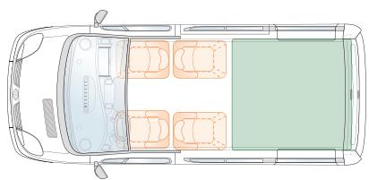 RENAULT TRAFIC PASSENGER - Configurations lit et extension de lit déployé - 2