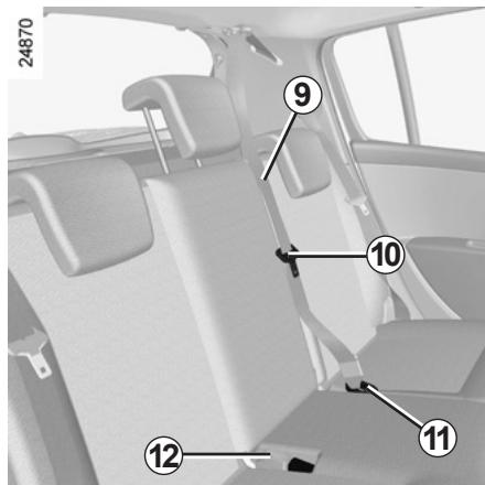 RENAULT CLIO 3 PHASE 2 - Ceinture arrière centrale - 1