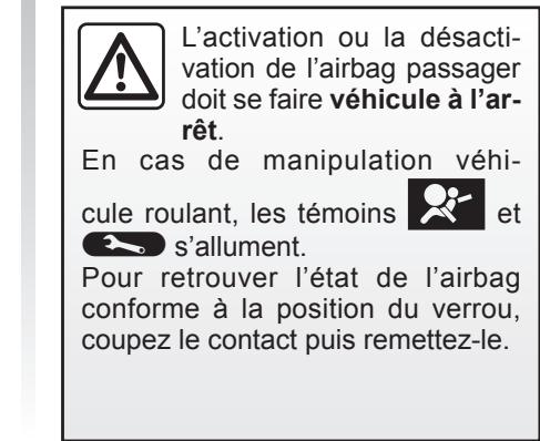 RENAULT CLIO 3 PHASE 2 - Déactivation des airbags passager avant - 2