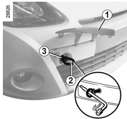 RENAULT CLIO 3 PHASE 2 - Accès aux points de remorquage - 1