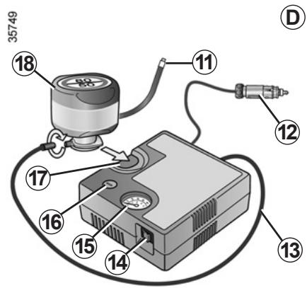 RENAULT LAGUNA III ESTATE - KIT DE GONFLAGE DES PNEUMATIQUES (4/5) - 1
