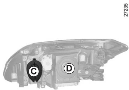 RENAULT LAGUNA III ESTATE - PROJECTEURS AVANT : remplacement des lampes (2/3) - 1