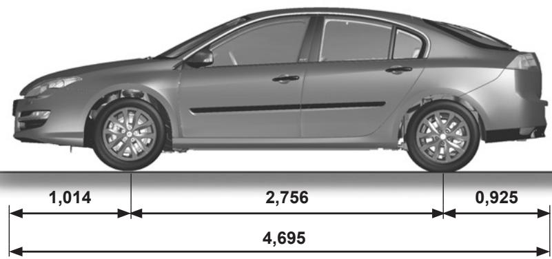 RENAULT LAGUNA III ESTATE - DIMENSIONS (en mètres) (1/2) - 1