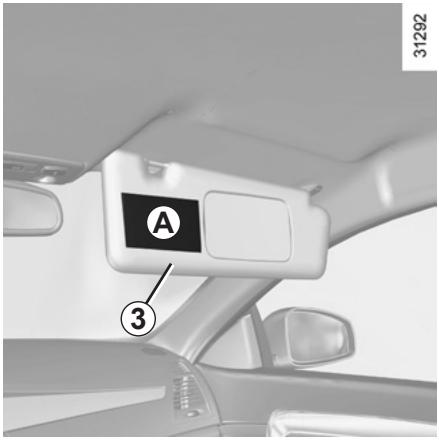 RENAULT LAGUNA III ESTATE - SÉCURITÉ ENFANTS : désactivation, activation airbag passager avant (2/3) - 1