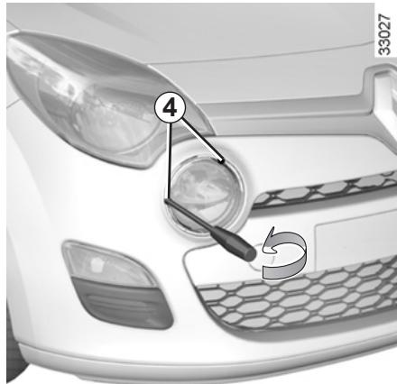 RENAULT TWINGO II RESTYLE - FEUX DE BROULLARD, FEUX DE POSITION AVANT : remplacement des lampes - 3
