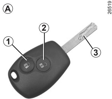 RENAULT TWINGO II RESTYLE - CLÉ, TÉLECOMMANDE À RADIOFRÉQUENCY : généralités (1/2) - 1
