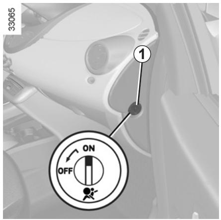 RENAULT TWINGO II RESTYLE - SECURITE ENFANTS : désactivation, activation airbag passager avant (3/3) - 1