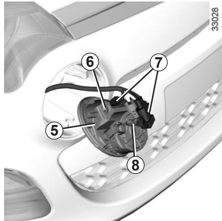 RENAULT TWINGO II RESTYLE - FEUX DE BROULLARD, FEUX DE POSITION AVANT : remplacement des lampes - 5