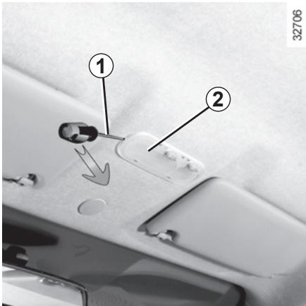 RENAULT TWINGO II RESTYLE - ÉCLAIRAGE INTÉRIEUR : remplacement des lampes (1/2) - 1