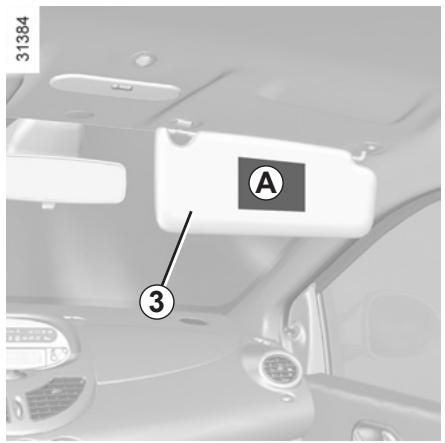 RENAULT TWINGO II RESTYLE - SECURITE ENFANTS : désactivation, activation airbag passager avant (2/3) - 1