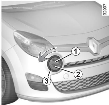 RENAULT TWINGO II RESTYLE - FEUX DE BROULLARD, FEUX DE POSITION AVANT : remplacement des lampes - 1