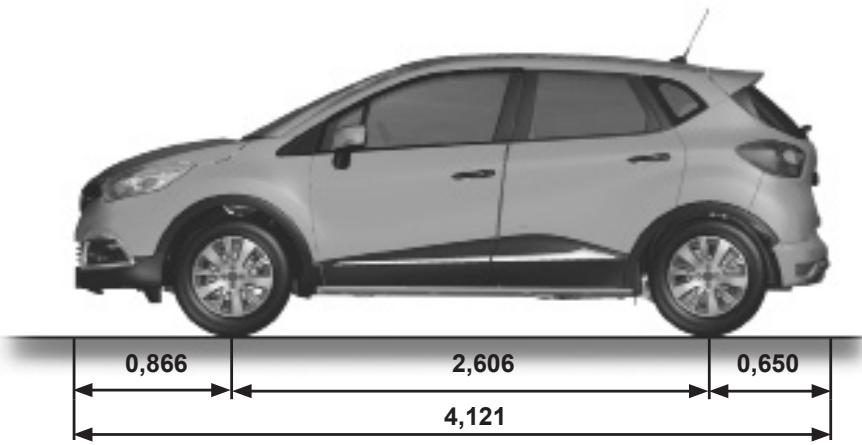RENAULT CAPTUR 2014 - DIMENSIONS (en metres) - 1