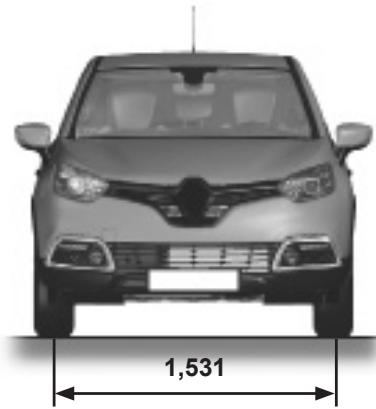 RENAULT CAPTUR 2014 - DIMENSIONS (en metres) - 2