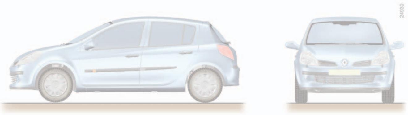 RENAULT CLIO 2 2005 - Chapitre 6 : Caractéristiques techniques - 1