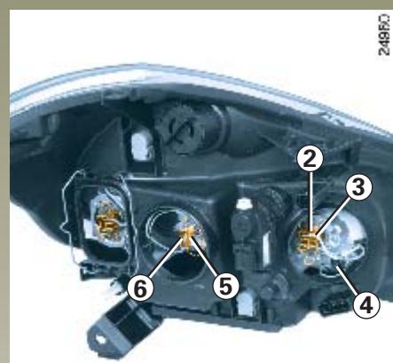 RENAULT CLIO 2 2005 - PROJECTEURS AVANT AVEC LAMPES HALOGÈNE : remplacement des lampes (suite) - 2