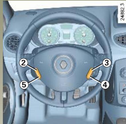RENAULT CLIO 2 2005 - RÉGULATEUR-LIMITEUR DE VITESSE : fonction régulateur (suite) - 1