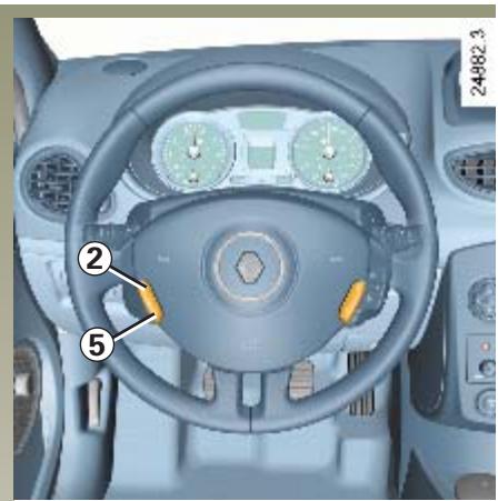 RENAULT CLIO 2 2005 - RÉGULATEUR-LIMITEUR DE VITESSE : fonction régulateur (suite) - 1