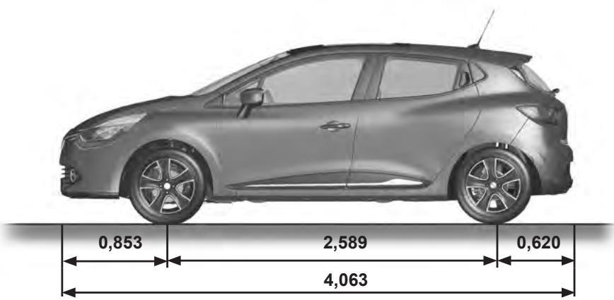 RENAULT CLIO 4 2013 - DIMENSIONS (en mètres) - 1