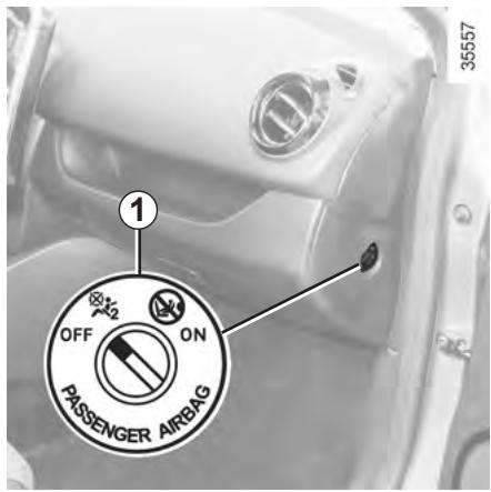 RENAULT CLIO 4 2013 - SÉCURITÉ ENFANTS : désactivation, activation airbag passager avant (1/3) - 1