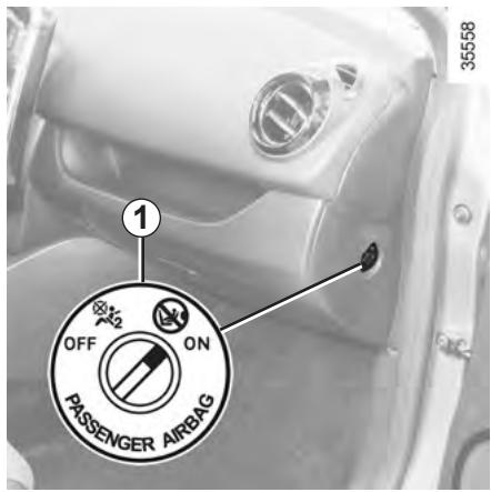 RENAULT CLIO 4 2013 - SÉCURITÉ ENFANTS : désactivation, activation airbag passager avant (3/3) - 1