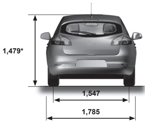 RENAULT FLUENCE 2011 - Dimensions (en mètres) (1/2) - 3