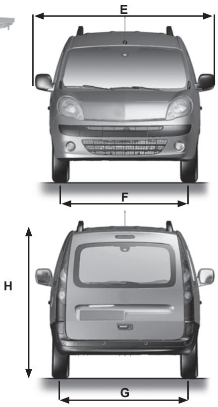 RENAULT KANGOO 2 2011 - Report de charge versions Break et Tout chemin, empattement moyen - 2