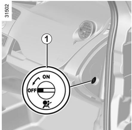 RENAULT KANGOO BE BOP 2012 - SECURITE ENFANTS : désactivation, activation airbag passager avant (1/3) - 1
