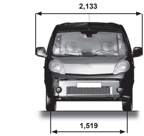 RENAULT KANGOO BE BOP 2012 - DIMENSIONS (en metres) - 2